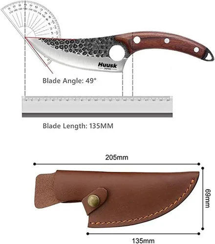 Vista 3 de Smith Chu Regalo para hombres Cuchillo vikingo forjado a mano Acero de alto carbono Japón Cuchillos de chef para barbacoa Carne Verduras Corte