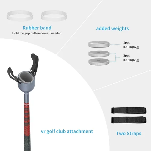 Vista 7 de DGPCT VR Golf Club for Oculus Quest 2, 1 1 Sleeve Quest 2 Controller, Vr Golf Handle Compatible with Meta Golf Game, VR Golf Club Attachment
