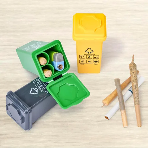 Vista 5 de Estuche de soporte de cono preenrollado – Se adapta a conos de 2 x 1 1/4, caja de cigarrillos con soporte para encendedor, caja de almacenamiento