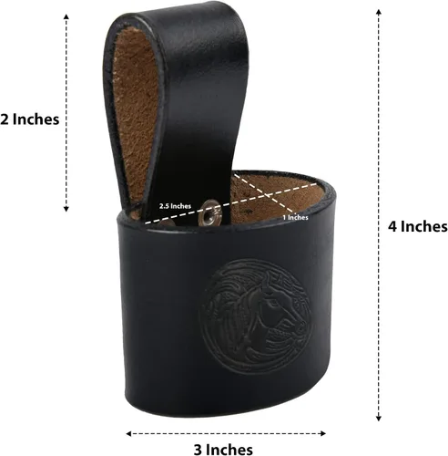 Vista 2 de Hulara Handmade Genuine Leather Axe Holster with Belt Loop Hammer Holder for Tool Belt Hammer Holster Axe Hatchet Sheath Viking Axe Small Hammer