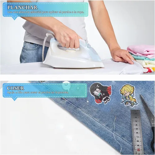 Vista 2 de Parches para planchar para ropa, 19 piezas de parches para planchar con estampado de anime, parches bordados para planchar para coser y coser