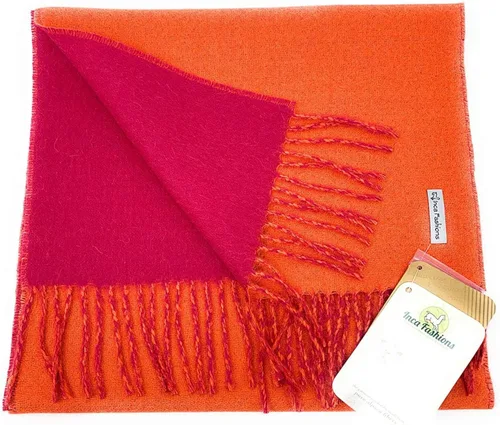 Vista 3 de Inca Fashions - Bufanda de lana de alpaca, 100% pura alpaca para bebé, bufanda reversible de doble cara