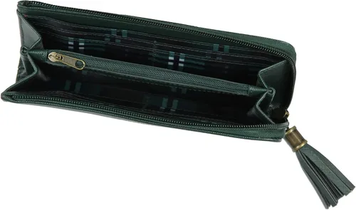 Vista 3 de Bioworld Cartera de Harry Potter de diseño Hogwarts Houses con cremallera de cuero sintético para mujer