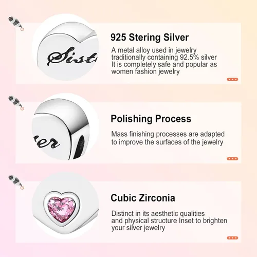 Vista 4 de Annmors Family Charm Love your Dad Mon Sister Infinity Charm fits Bracelets, 925 Sterling Silver-Lucky Charm for Woman Pendant Bead, Jewelry Beads