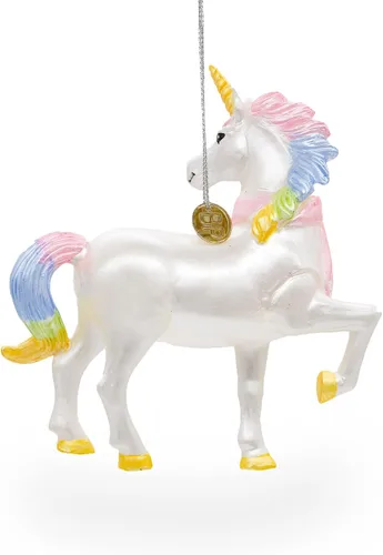 Vista 8 de Encantador unicornio arcoíris - Adorno navideño de vidrio soplado