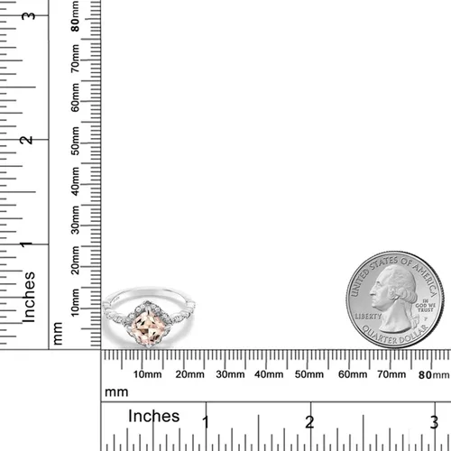 Vista 48 de Gem Stone King Anillo de compromiso solitario de moissanita blanca con piedra natal de corte cojín de 0.276 in para mujer, plata de ley 925