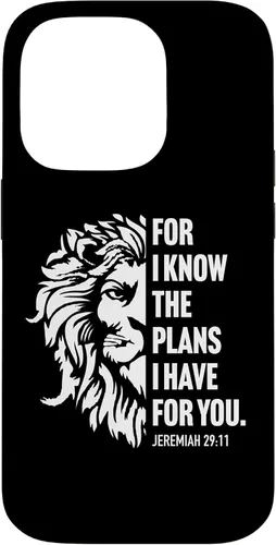 Vista 17 de Jeremiah 29:11 Christian Bible Verse Lion Graphic Case for iPhone 16