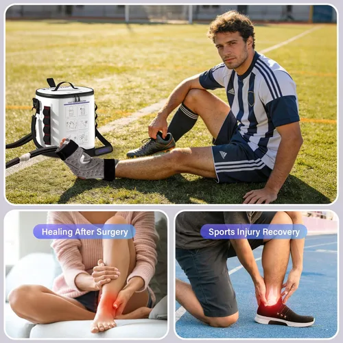 Vista 6 de Máquina de terapia de frío con temporizador programable, máquina de hielo portátil para tobillo después de la cirugía, sistema de recuperación