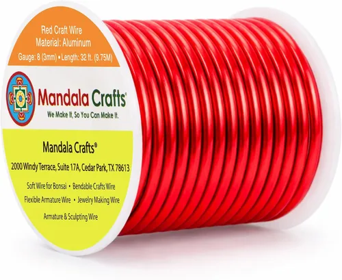 Vista 246 de Mandala Crafts - Alambre de aluminio anodizado de calibre 22 para hacer joyas - 137.2 m de alambre flexible surtido y coloreado - Doble para bonsái