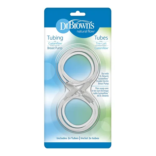 Vista 2 de Dr. Brown's Tubo de repuesto para extractor de leche eléctrico doble de flujo personalizado - Paquete de 2