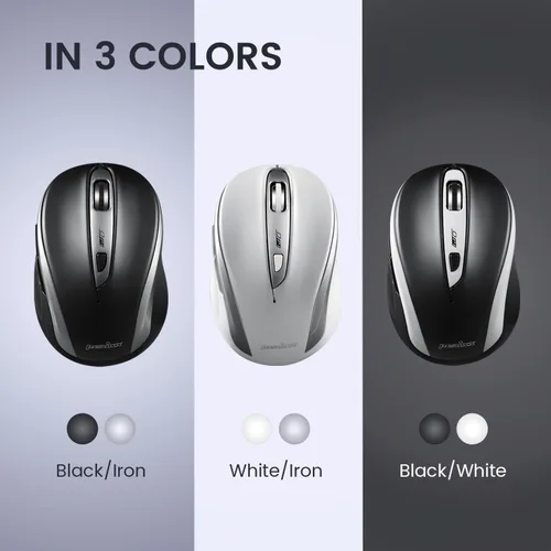Vista 5 de Perixx PERIMICE-721IB - Ratón ergonómico inalámbrico, diseño óptico de 5 botones, clics silenciosos, compatible con PC de escritorio y portátil