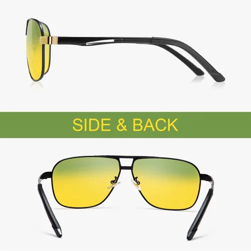 Vista 4 de AXPYPXA Lentes de sol de aviador para hombres y mujeres, lentes de sol polarizados para hombre, lentes de sol rectangulares vintage, lentes de sol