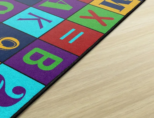 Vista 4 de Flagship Carpets Alfombra educativa con números del alfabeto Jumble para aula infantil o área de aprendizaje en casa, alfombra de habitación