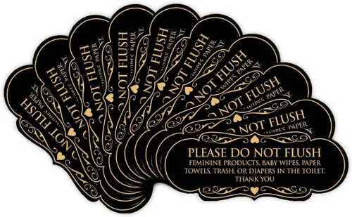 Vista 47 de Signs ByLITA Designer Please Do Not Flush Etiqutte Letrero (negro) - Pequeño 1 paquete