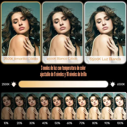 Vista 5 de Luz de selfie - BANSINE Luz de teléfono LED recargable por USB - Luz de foto portátil con CRI de 97+, hasta 6500K de temperatura