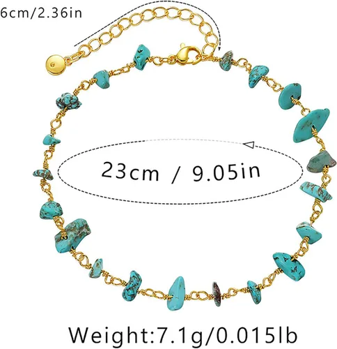 Vista 42 de Tobillera para mujer, chapada en oro de 18 quilates, tobillera con dije de oro, impermeable, para verano, playa, cadena de pie, joyería para regalos