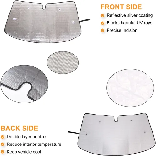 Vista 4 de Parasol para parabrisas compatible con Chevrolet Corvette C6 2005-2013, parasol plegable para ventana delantera, visera de protección solar