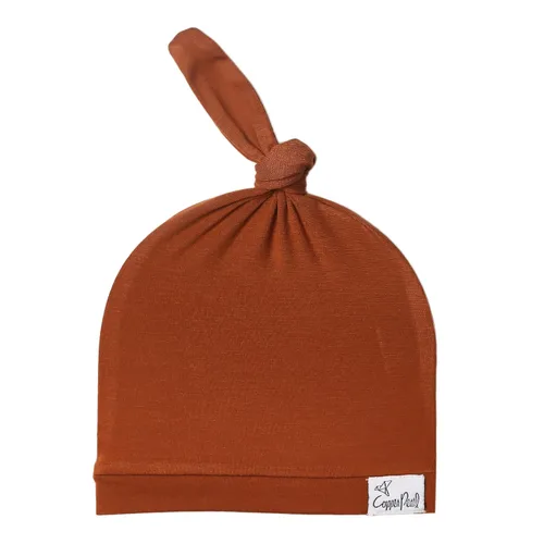 Vista 9 de Copper Pearl Gorro de bebé con nudo superior elástico suave Lennon