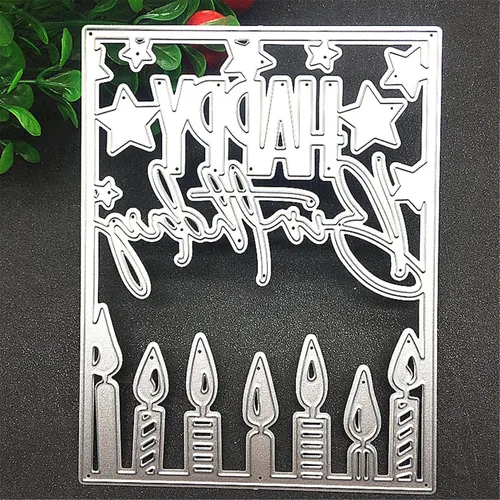 Vista 8 de Troqueles troquelados para hacer tarjetas, álbumes de recortes de metal, feliz cumpleaños, tema de tarta, troqueles de corte, bricolaje, álbum
