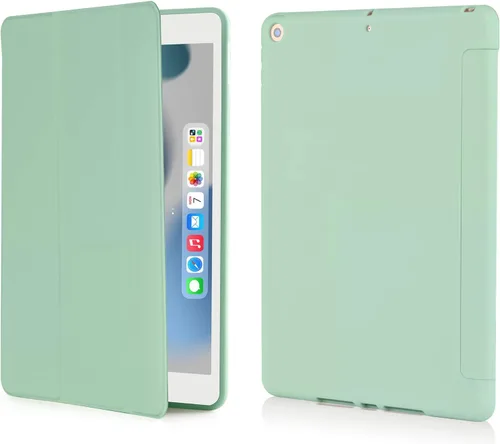 Vista 3 de RUBAN Funda para iPad de 9ª/8ª/7ª generación de 10.2 pulgadas 2021/2020/2019 Funda protectora con soporte inteligente (verde matcha)