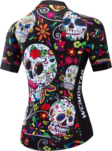 Vista 2 de JPOJPO Camiseta de ciclismo para mujer, de secado rápido, transpirable, reflectante, S-2XL