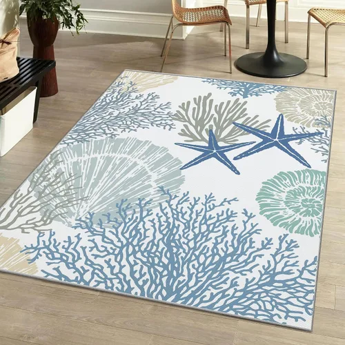 Vista 16 de Tritard Alfombra de área costera de 2 x 3 pulgadas - Pequeña alfombra plegable lavable a máquina, antideslizante, para entrada, alfombra de playa