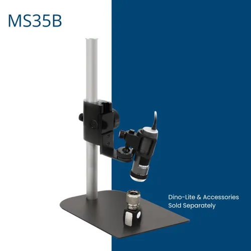 Vista 4 de Dunwell Tech, Inc MS35B - Soporte vertical con ajuste de enfoque para Dino-Lite