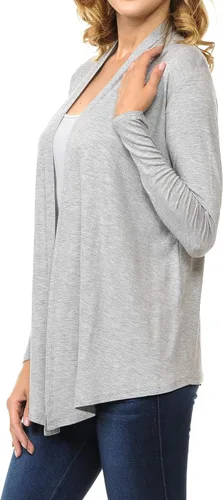 Vista 3 de Cárdigan de punto ligero de manga larga para mujer (S-3XL)