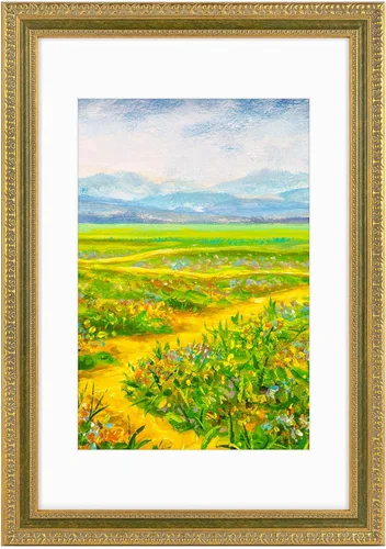 Vista 17 de Golden State Art, Marco de fotos vintage adornado de 14 x 18 pulgadas con paspartú blanco para fotos de 11 x 14 pulgadas o 14 x 18 pulgadas sin