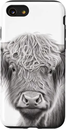 Vista 13 de Funda para iPhone 15 Highland Cow Scottish Cattle Pencil