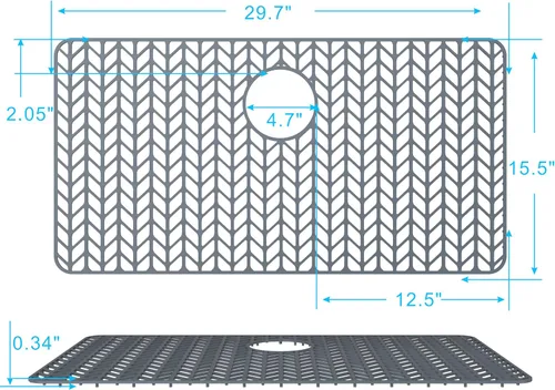 Vista 72 de Protectores de fregadero de cocina de 12 x 11 y 13 x 11 pulgadas, protectores de silicona para fregadero de cocina para la parte inferior del Gris