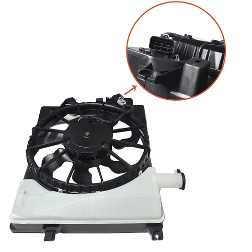 Vista 5 de Reemplazo del conjunto del ventilador de enfriamiento del condensador del radiador para 2014-2016 Elantra 2015-2016 Forte 2015 Forte Koup 12V