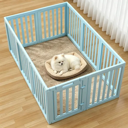 Vista 11 de Corralito para perros, corral transparente para perros, corral para perros en interiores, fácil de instalar y quitar, corralito para cachorros