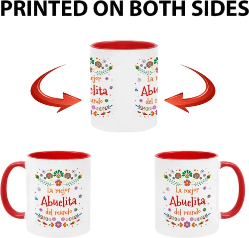Vista 6 de YHRJWN Taza de café Abuela La Mejor Abuelita Del Mundo, regalo para la abuela en español para el día de la madre, cumpleaños, Navidad, regalo