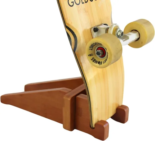 Vista 2 de COR Surf Skateboard Floor Stand Premium Bamboo Skateboard Display Holder No More Tripping Over Boards