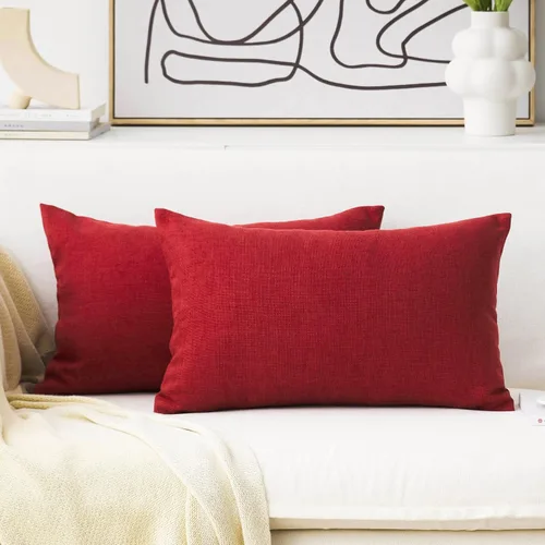 Vista 41 de Home Brilliant Fundas de Almohada de Lino con Forro para Cojines Decorativos de Otoño de Arpillera, Juego de 2, 16 x 16 pulgadas, Negro
