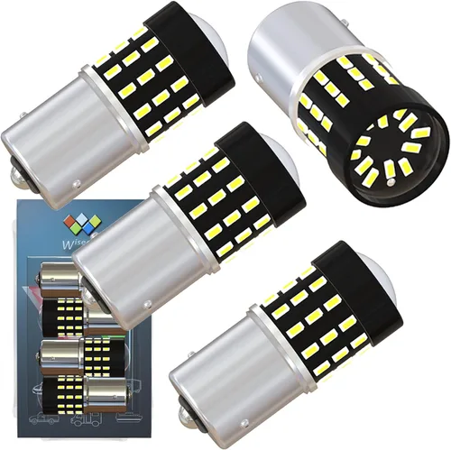 Vista 12 de BAU15S PY21W 1156PY 7507 7510 9507 Bombillas LED súper brillantes color amarillo ámbar de 54 SMD 3014 12V-24V para indicadores de posición, luz