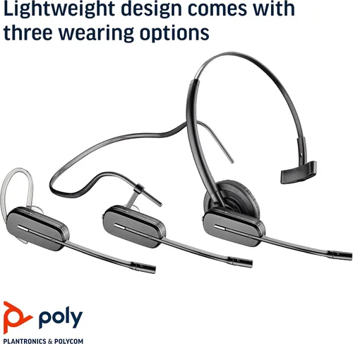 Vista 4 de Plantronics - CS540 Auriculares inalámbricos DECT (Poly) - Mono (un oído) Convertible (3 estilos de uso) - Se conecta al teléfono de escritorio