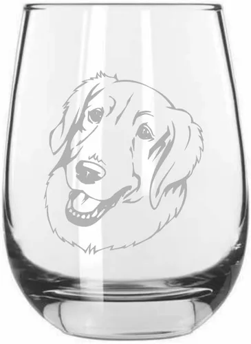 Vista 307 de Shar Pei (chino) - Vaso de vino sin tallo grabado para perro, 15.25 onzas