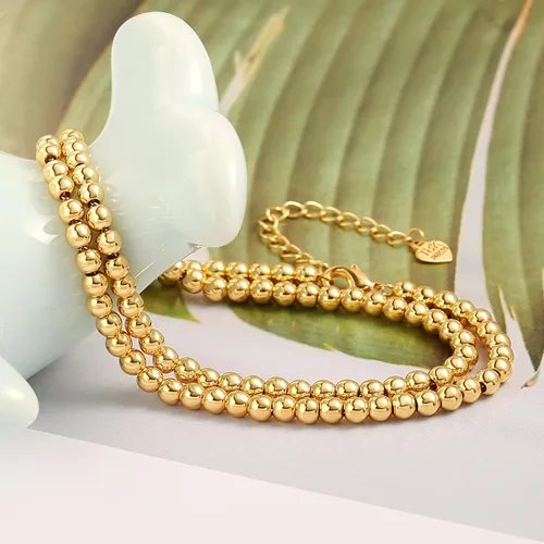 Vista 6 de Gargantilla de oro de 18 quilates, joyería delicada para mujeres de 16 pulgadas, con dije, cadena de eslabones