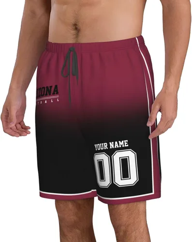 Vista 5 de Pantalones cortos de playa personalizados de fútbol para hombre, de secado rápido, personalizados con cualquier nombre y número, regalos