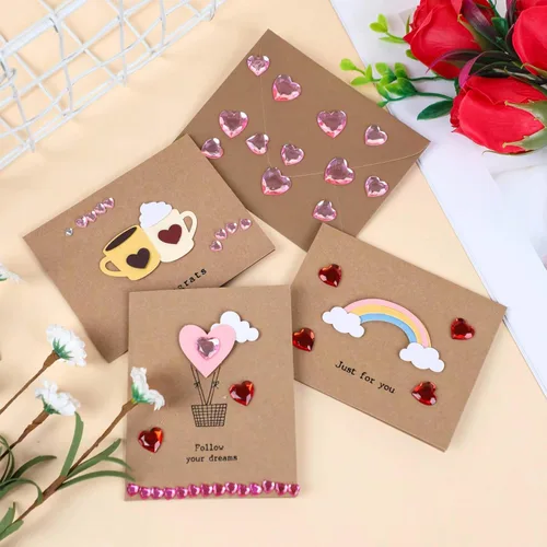Vista 6 de MYDBUYSOME Calcomanías de corazón, 1190 unidades de gemas autoadhesivas rosas para el cabello, diamantes de imitación para la cara de las uñas