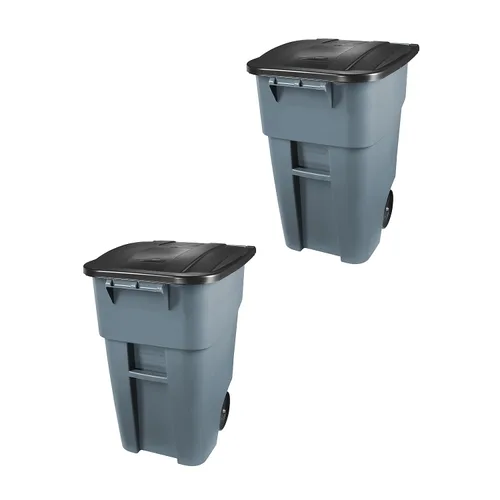 Vista 22 de Rubbermaid Commercial Products - Papelera con ruedas para reciclaje Fg9W2773Blue Brute Rollout