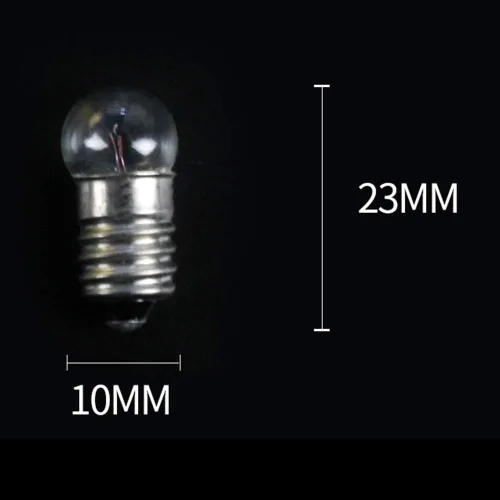 Vista 4 de DC 50pcs E10 1.5V 0.3A Bombilla Blanca Cálida Bombilla Base de Tornillo Miniatura (1.5V)