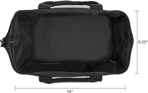 Vista 5 de Dickies Bolsa de trabajo de lona duradera de 16 pulgadas para pintores, carpinteros y constructores, cremallera resistente, asas reforzadas, Negro
