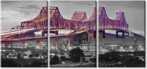Vista 97 de TUMOVO Arte de pared en blanco y negro con paisaje urbano de Nueva York, decoración de pared de horizonte de Nueva York para sala de estar, puente