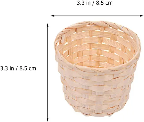 Vista 2 de BESPORTBLE Cesta de mimbre decorativa de bambú con tapa grande para habitación, hogar, oficina, entrada
