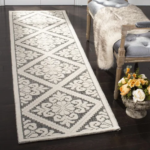 Vista 32 de SAFAVIEH Vermont Collection - Alfombra decorativa de 2 pies 3 pulgadas x 4 pies, color marfil, lana hecha a mano, ideal para zonas de alto tráfico