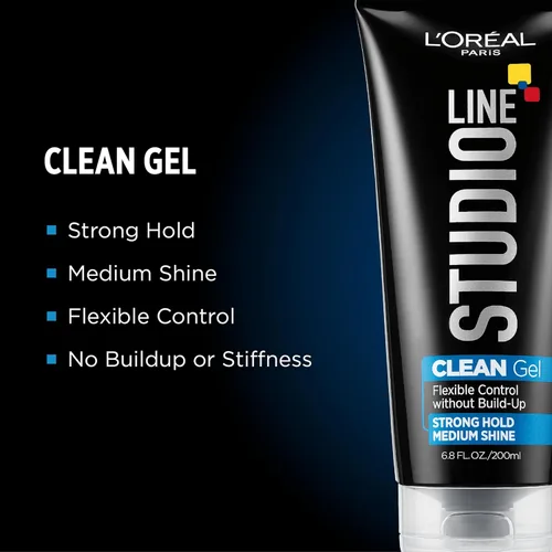 Vista 2 de L'Oreal Paris Studio Line Clear Minded Clean Gel - Fuerte fijación 6.8 onzas líquidas.