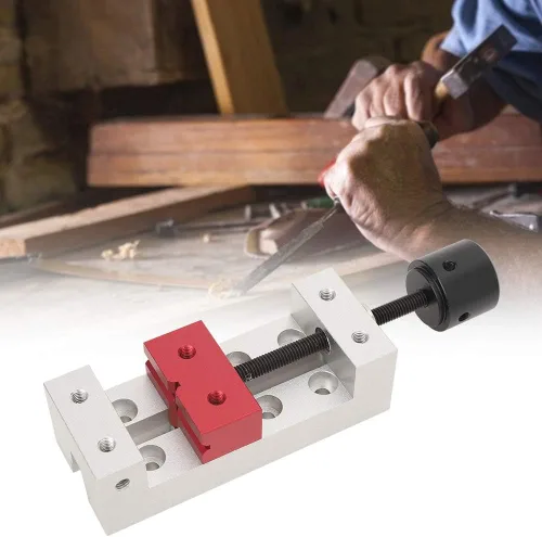 Vista 3 de Mini abrazadera plana, 1.969 in/2.0 pulgadas de aluminio, mini prensa de taladro de mesa portátil, tornillo de banco de mesa, herramienta